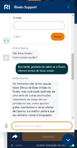 Suporte ao cliente da Rivalo