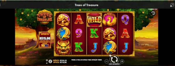 tela de jogo de trees of treasure