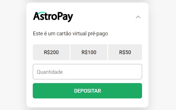 escolher Astropay depositar