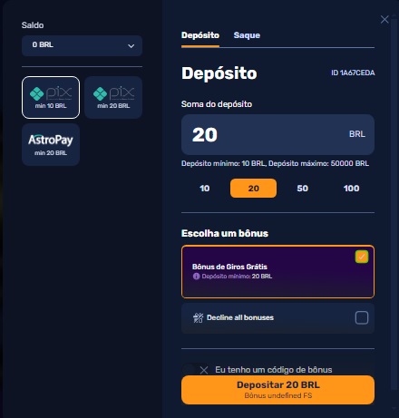 Como fazer um depósito 